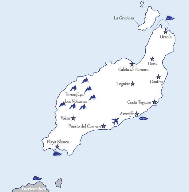Übersichtskarte von Lanzarote