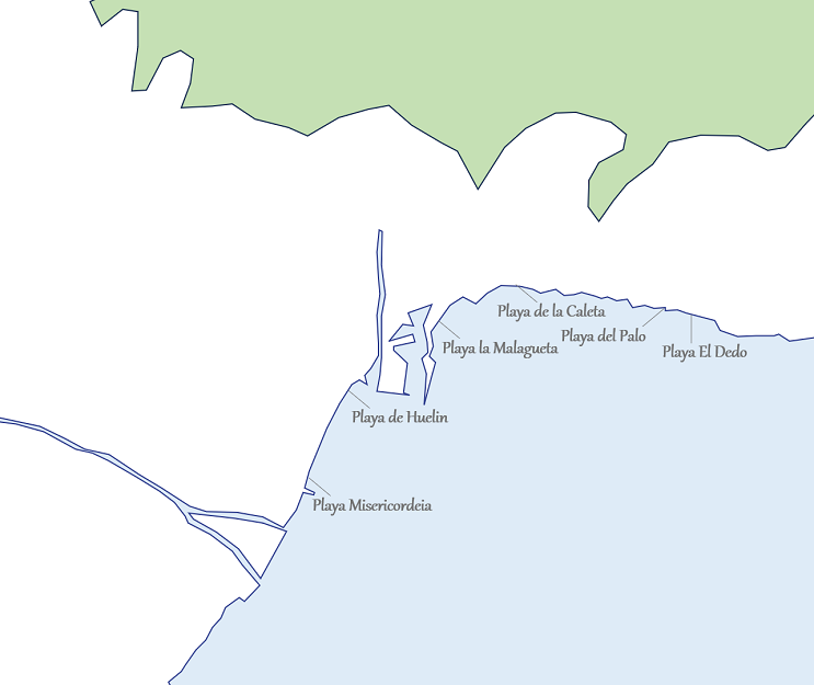 Karte von Malaga mit Stränden