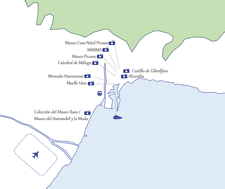 Übersichtskarte von Malaga